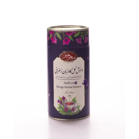 دمنوش کیسه ای گل گاوزبان زعفرانی 20 عددی قوطی - سحرخیز