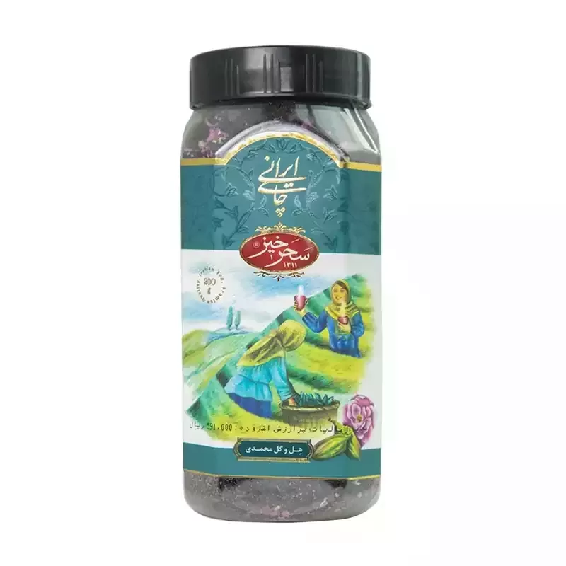 چای سیاه ایرانی گل محمدی هل 200 گرم پت