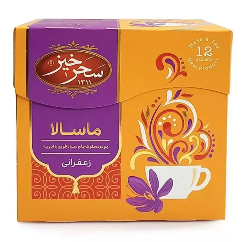 چای ماسالا زعفرانی 12 عددی