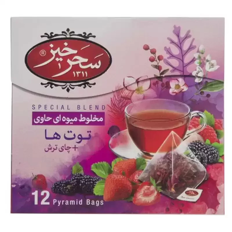 دمنوش مخلوط توت ها و چای ترش 12 عددی