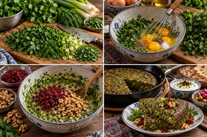 طرز تهیه کوکو سبزی