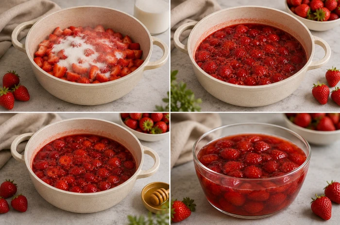 طرز تهیه کمپوت توت فرنگی