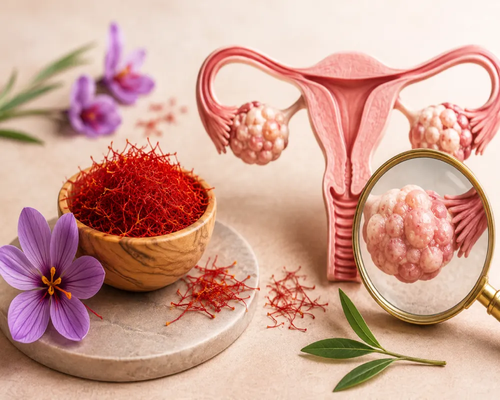 خواص زعفران برای کیست تخمدان