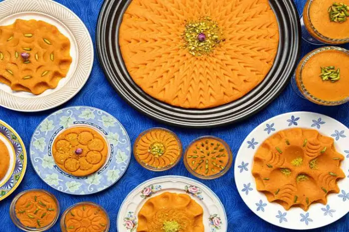 آموزش مرحله به مرحله حلوای شیر و زعفران
